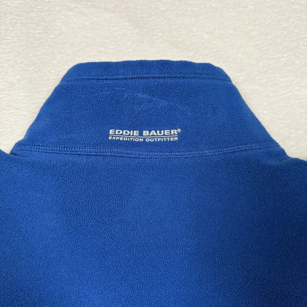 Eddie Bauer First‎ Ascent Pullover Mens Tall XL Blue Fleece Quarter Zip Pocket